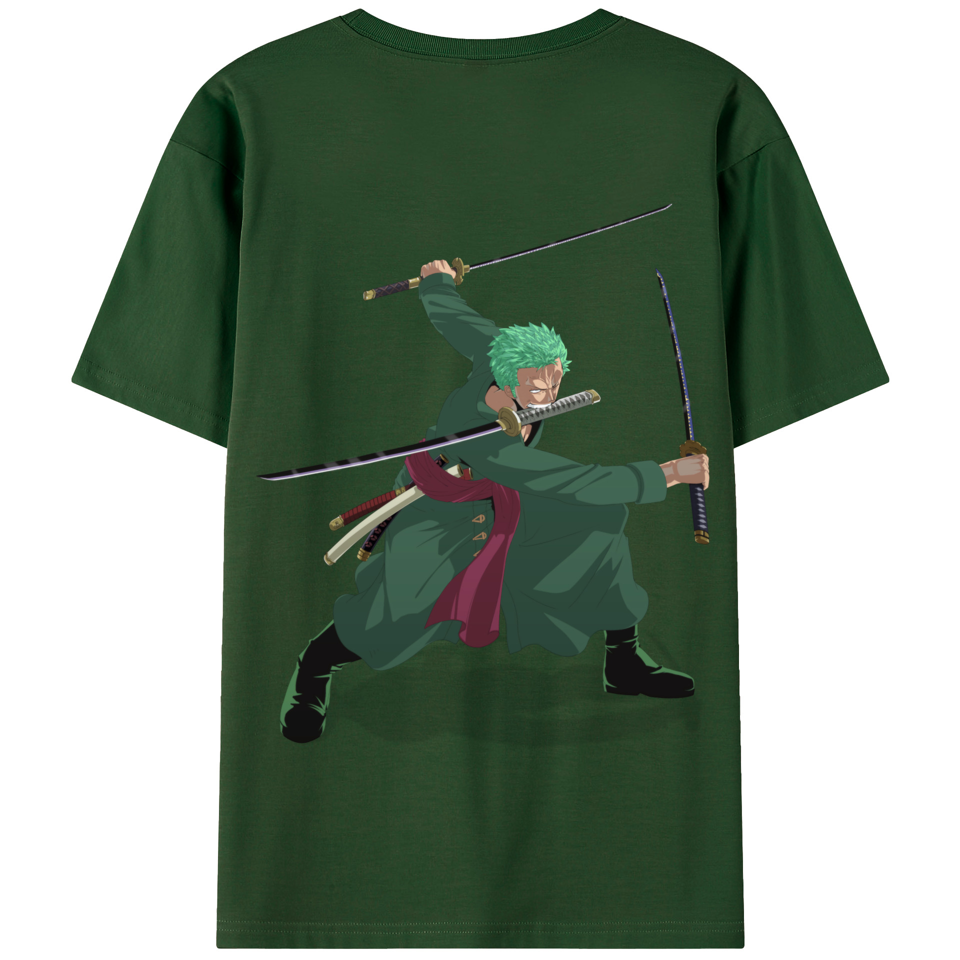 ワンピース ロロノア・ゾロ ONE PIECE Roronoa Zoro 綿100％半袖Tシャツ（背面プリント）